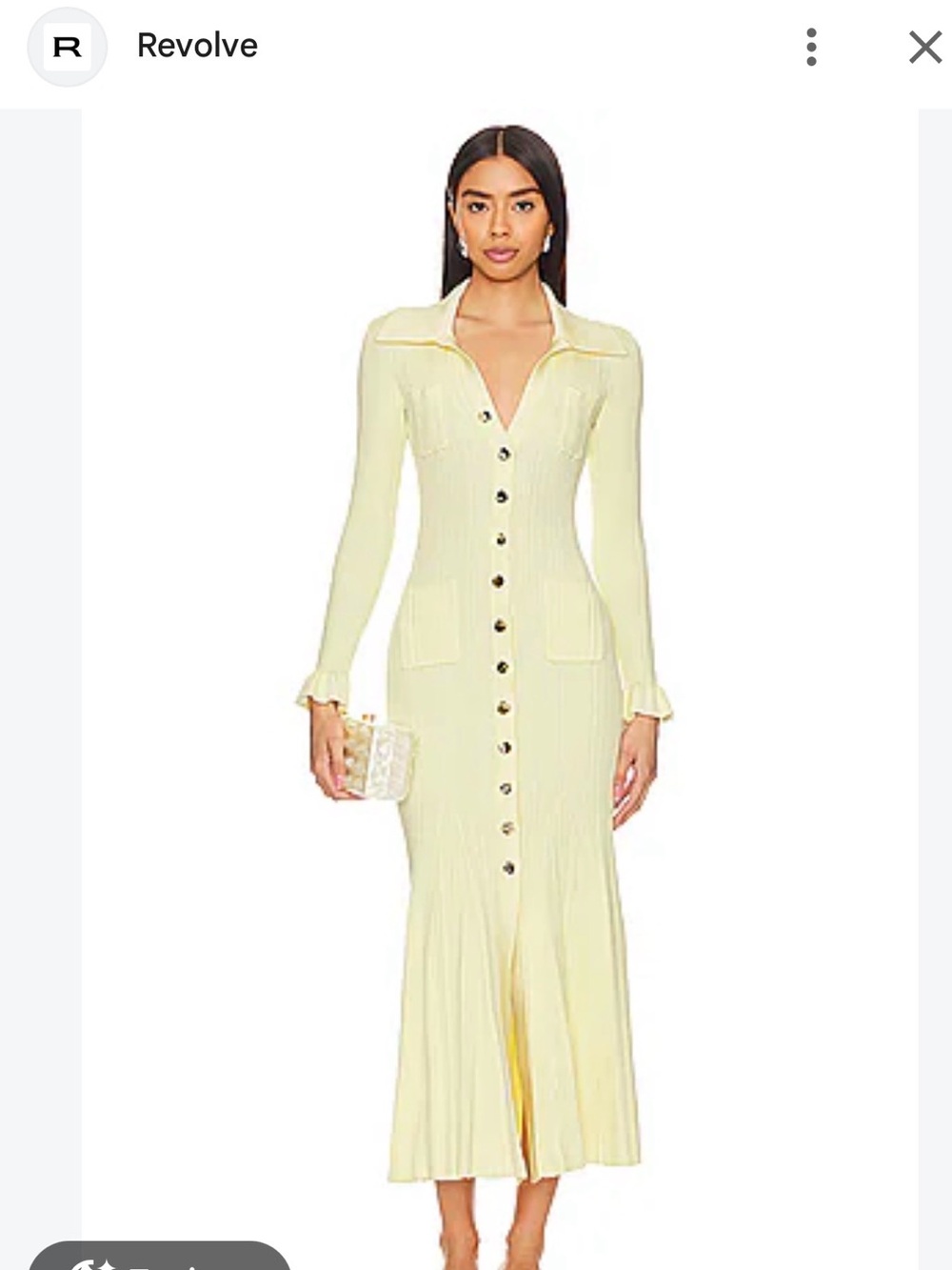 Sandro Yellow Button Front Maxi Dress